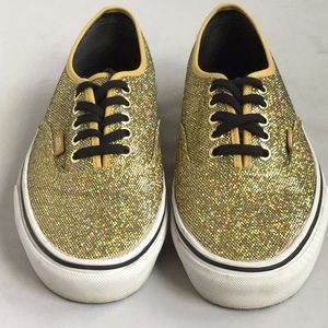 Vans Gold Glitter Sneakers 6.5M 8W